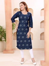 Printed Denim Kurta